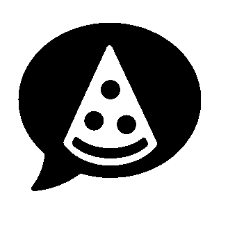 Pizza Slice Chat Bubble Logo
