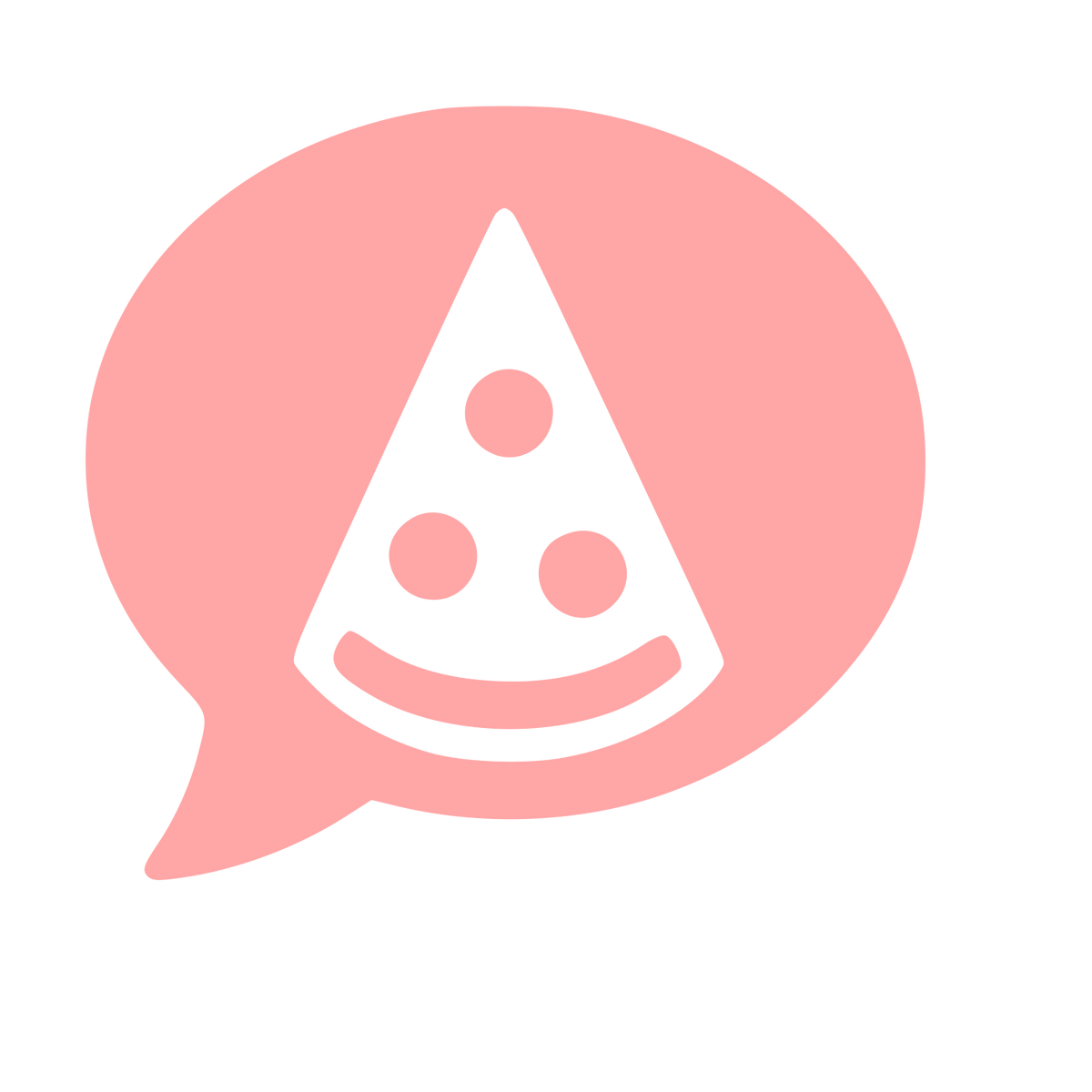Pizza Slice Chat Bubble Logo #ffa6a6