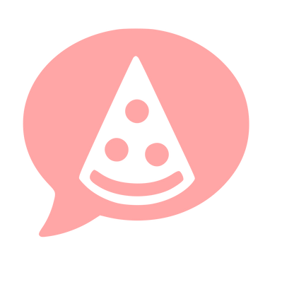 Pizza Slice Chat Bubble Logo #ffa6a6