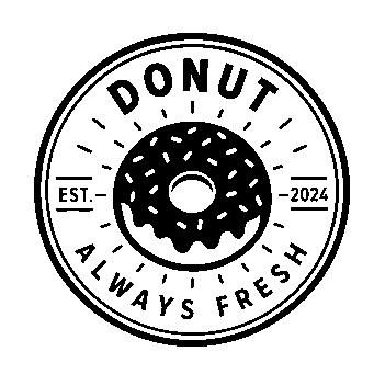 Donut Stamp Badge Logo