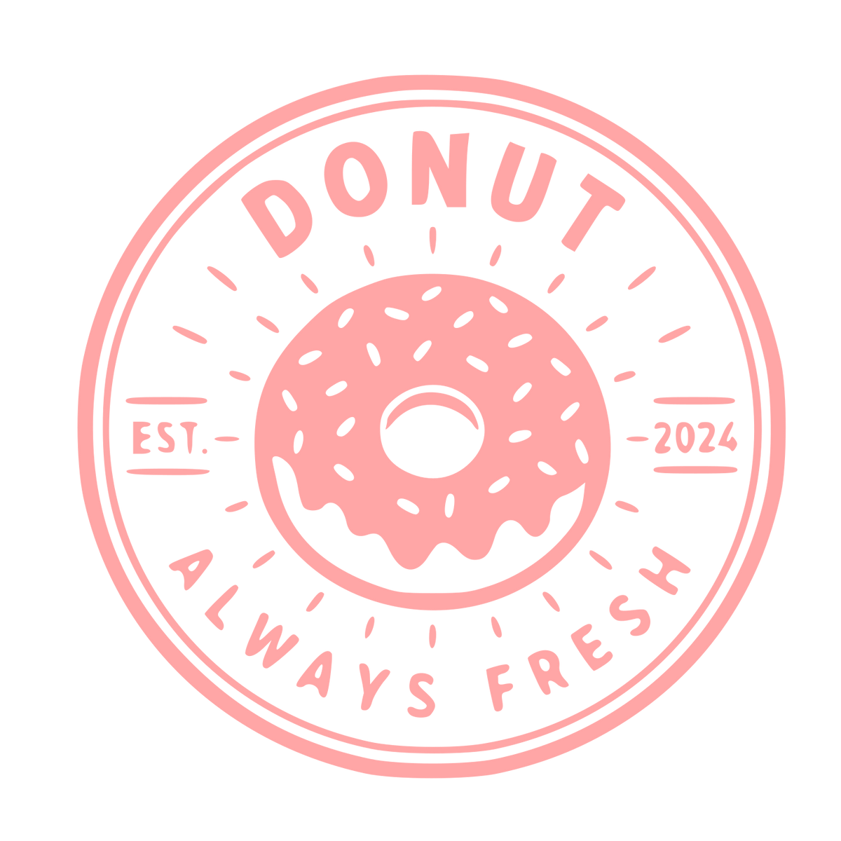 Donut Stamp Badge Logo #ffa6a6