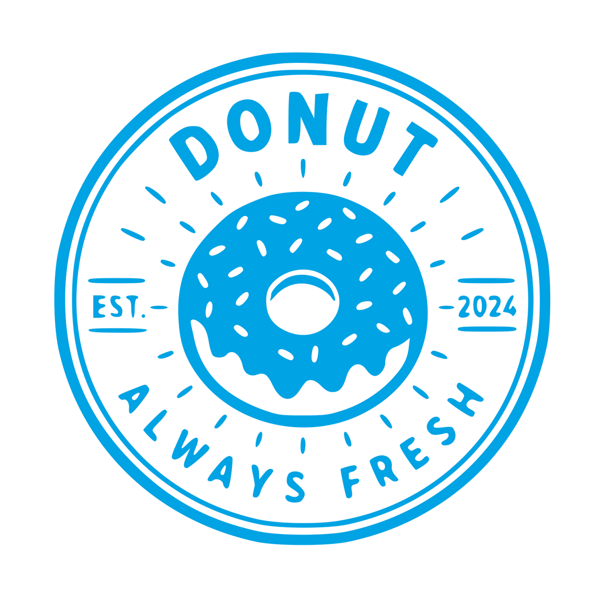 Donut Stamp Badge Logo #00a3e4