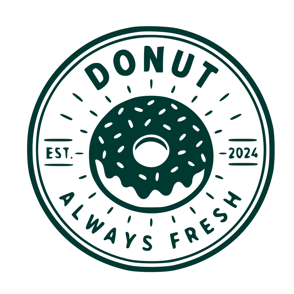 Donut Stamp Badge Logo #003932