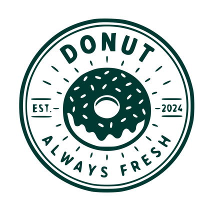 Donut Stamp Badge Logo #003932
