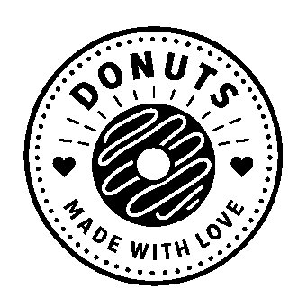 Donut Stamp Badge Logo