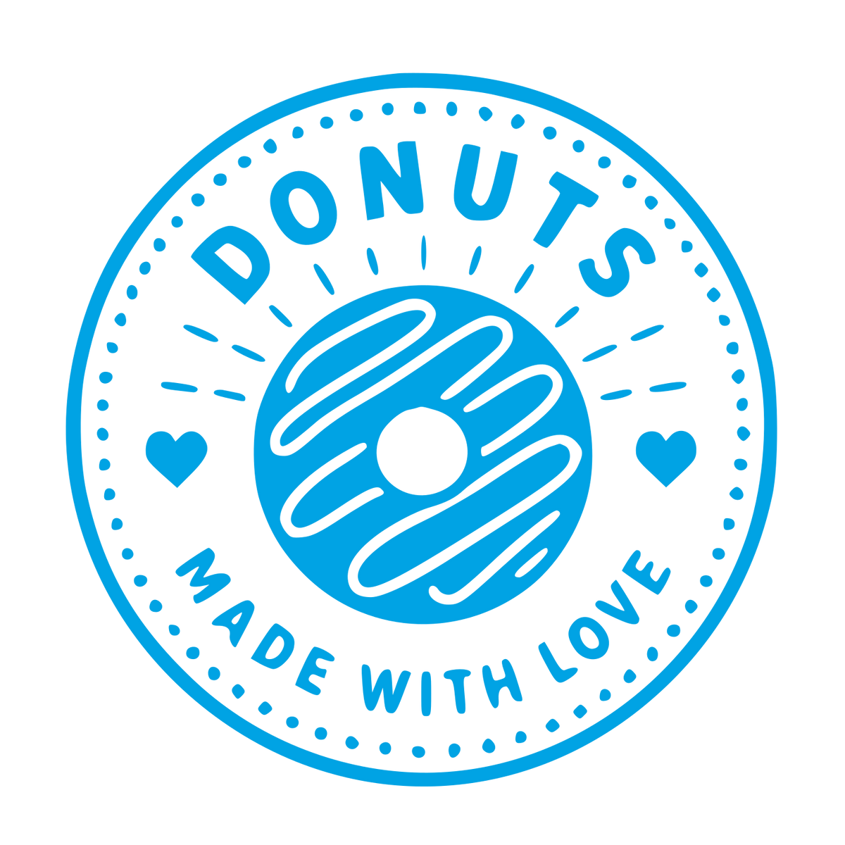 Donut Stamp Badge Logo #00a3e4
