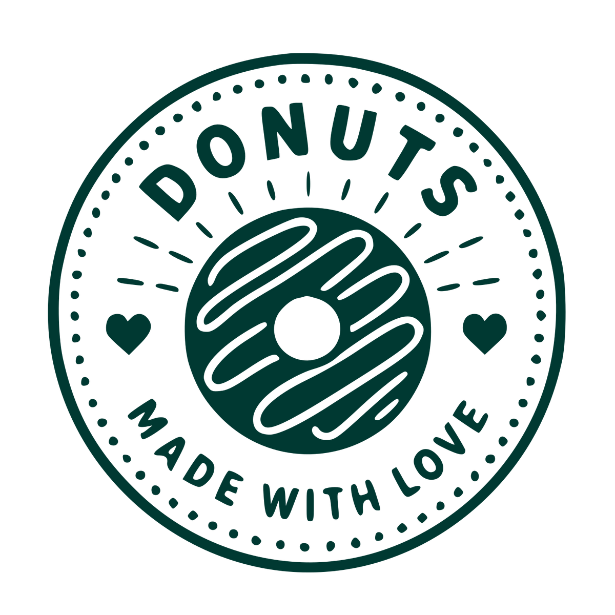 Donut Stamp Badge Logo #003932