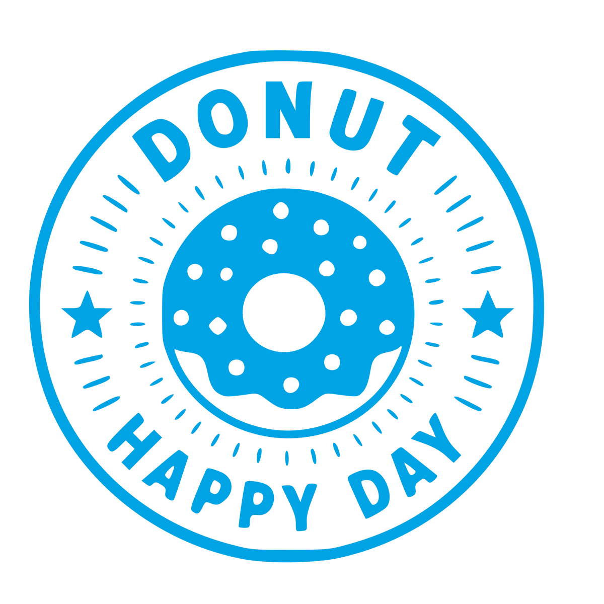 Donut Stamp Badge Logo #00a3e4