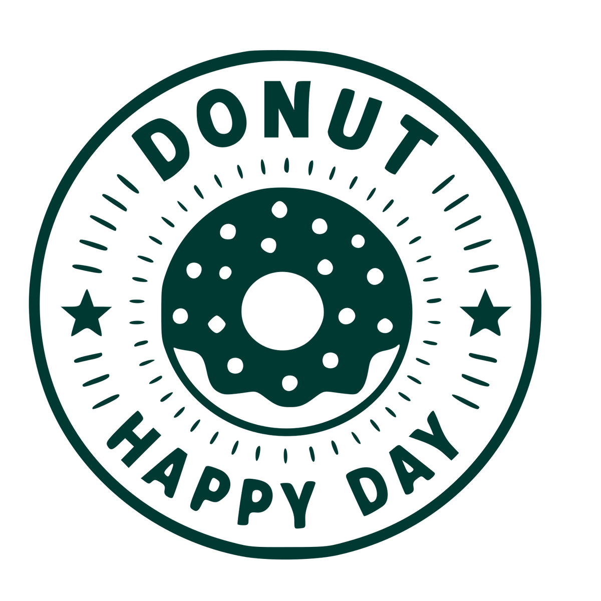 Donut Stamp Badge Logo #003932