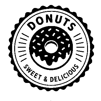 Donut Stamp Badge Logo