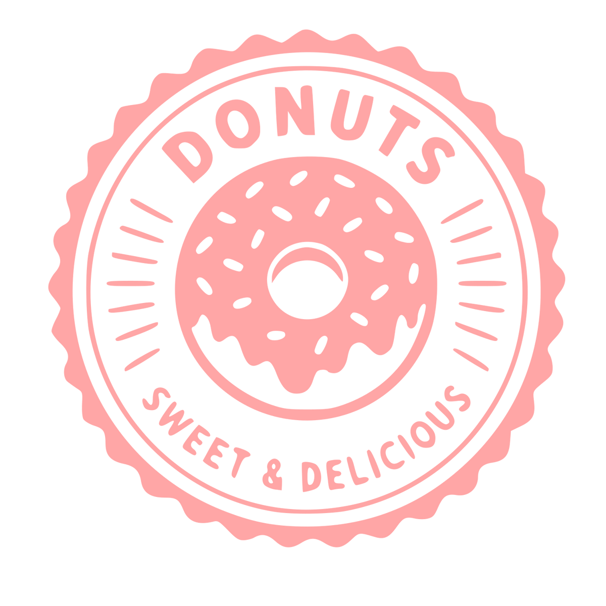 Donut Stamp Badge Logo #ffa6a6