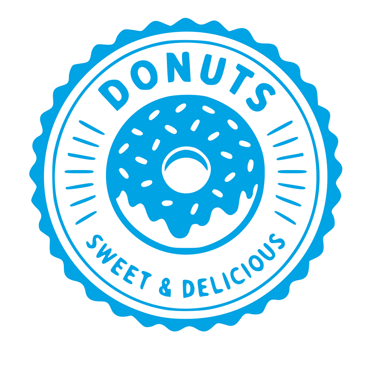 Donut Stamp Badge Logo #00a3e4