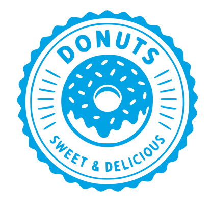 Donut Stamp Badge Logo #00a3e4