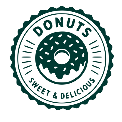 Donut Stamp Badge Logo #003932