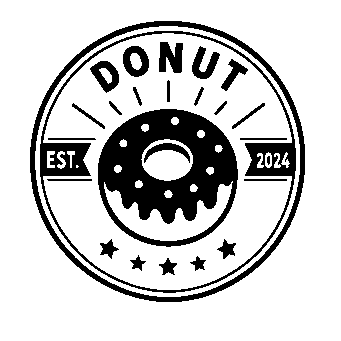 Donut Stamp Badge Logo