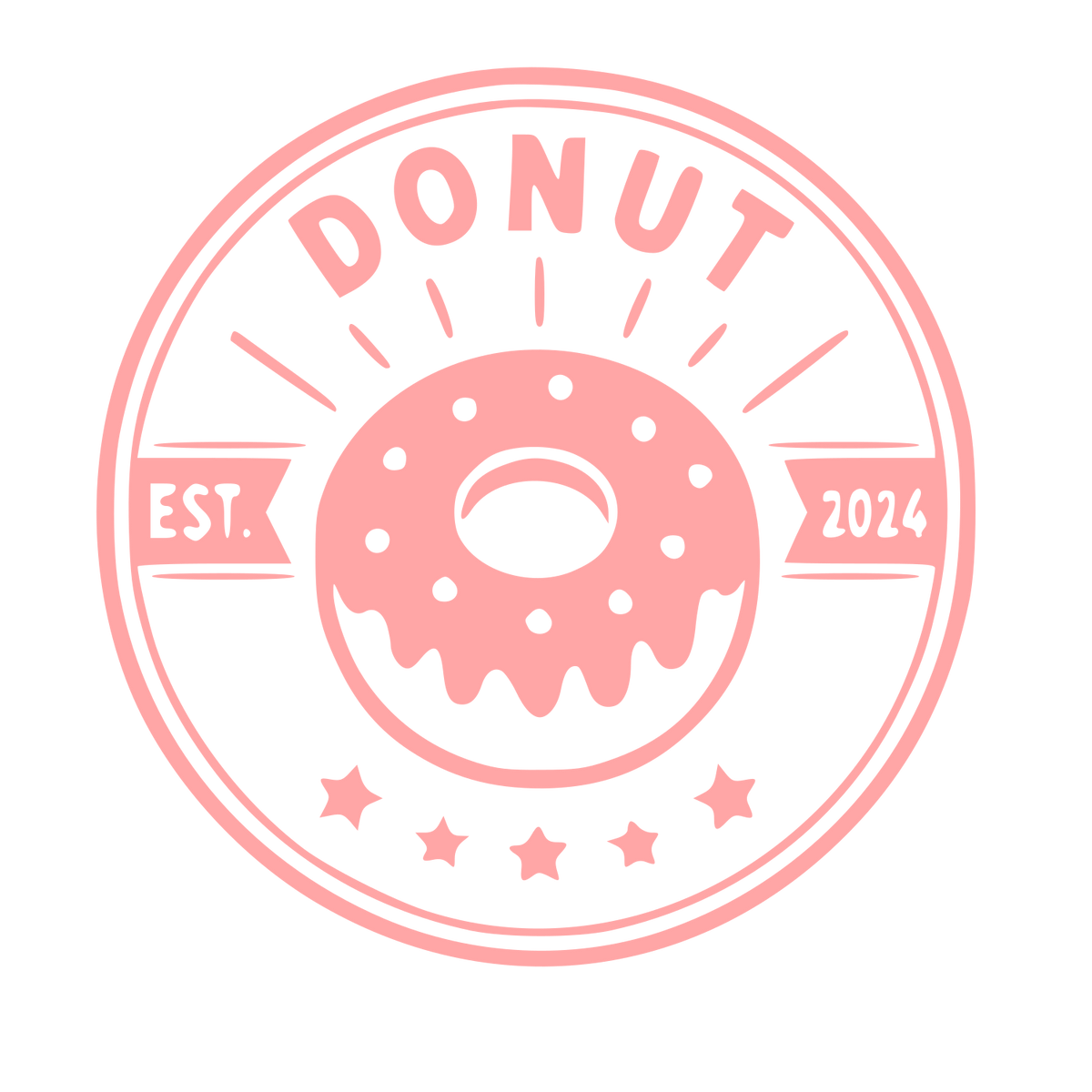 Donut Stamp Badge Logo #ffa6a6