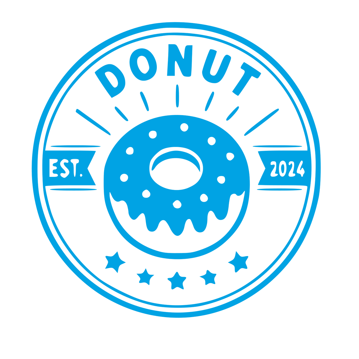 Donut Stamp Badge Logo #00a3e4