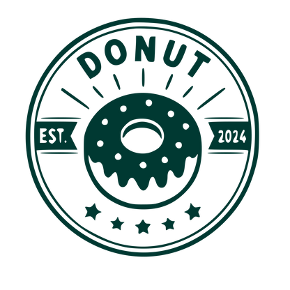 Donut Stamp Badge Logo #003932