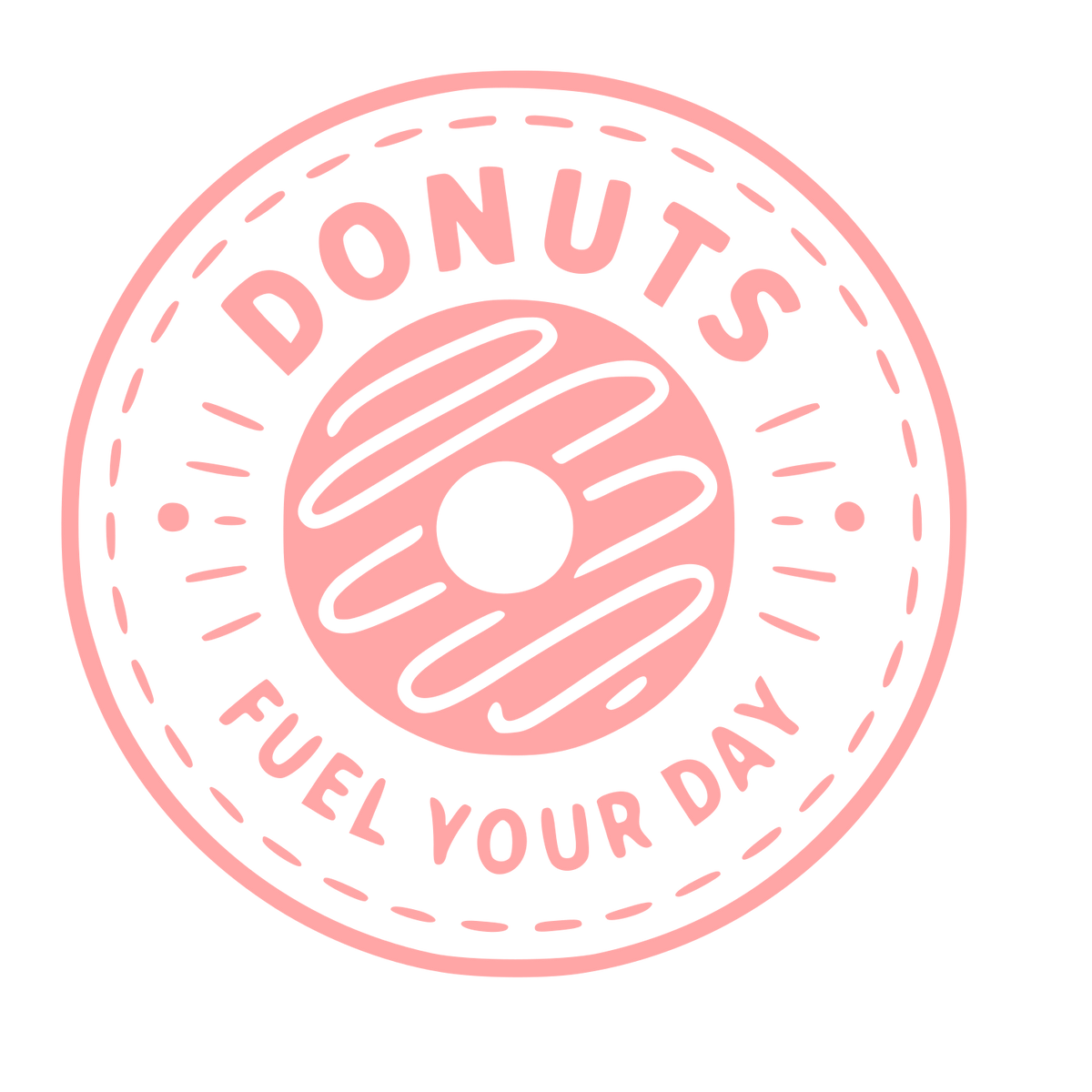 Donut Stamp Badge Logo #ffa6a6