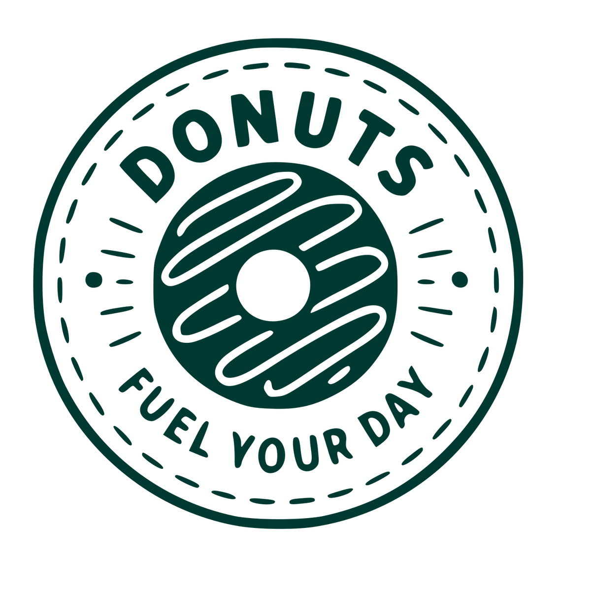 Donut Stamp Badge Logo #003932