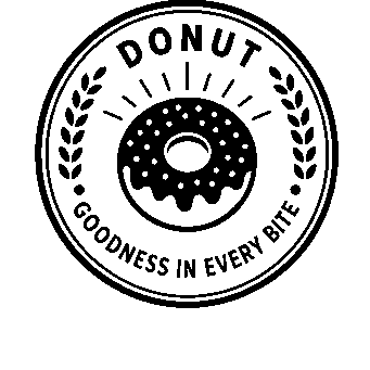 Donut Stamp Badge Logo