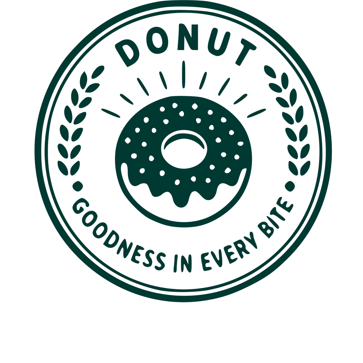 Donut Stamp Badge Logo #003932