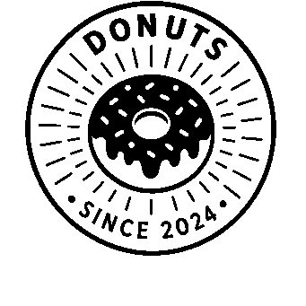 Donut Stamp Badge Logo