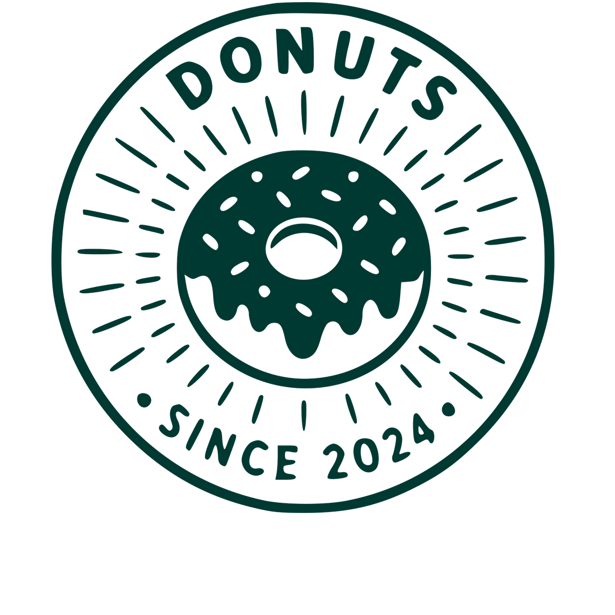 Donut Stamp Badge Logo #003932