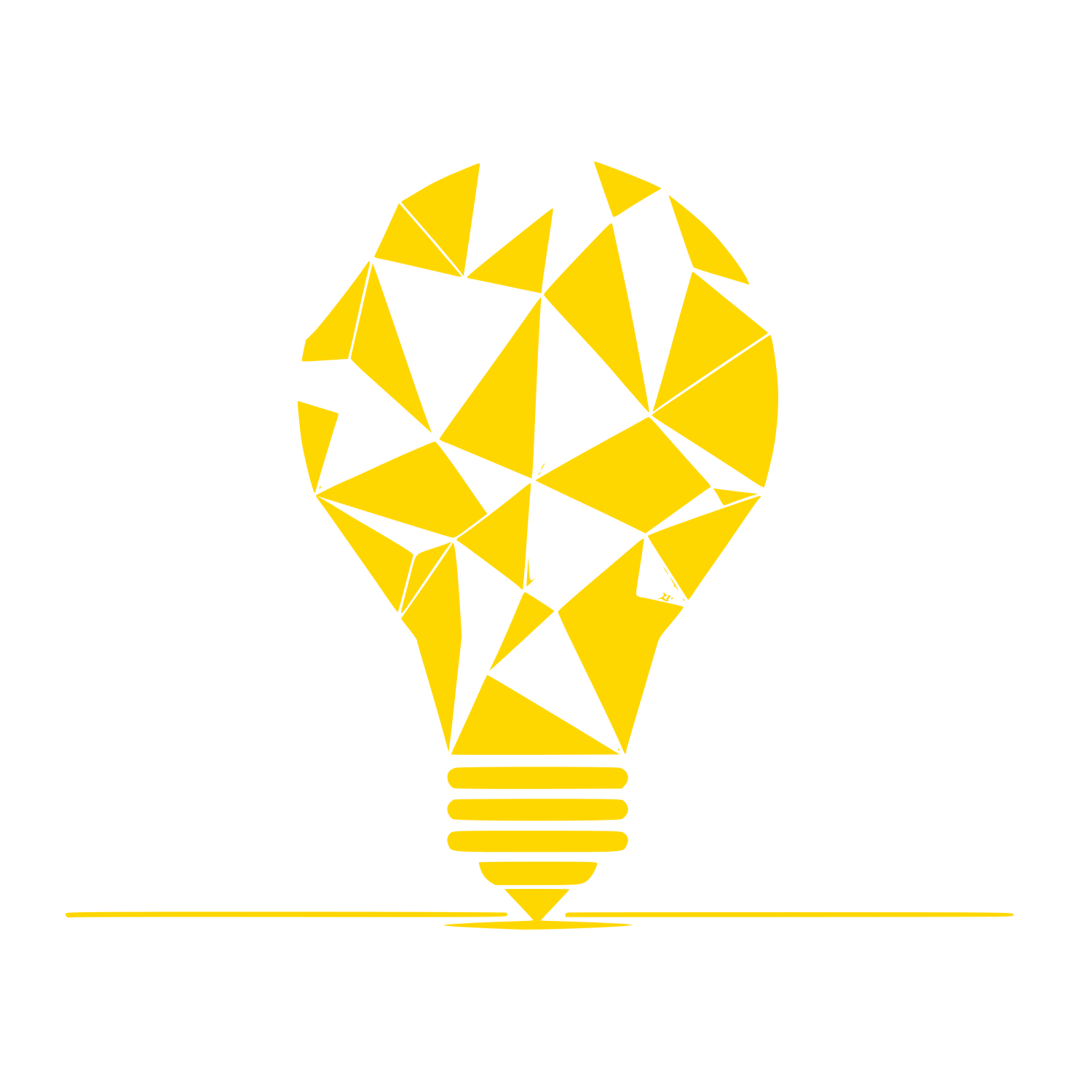 Geometric Lightbulb Logo #FFD700