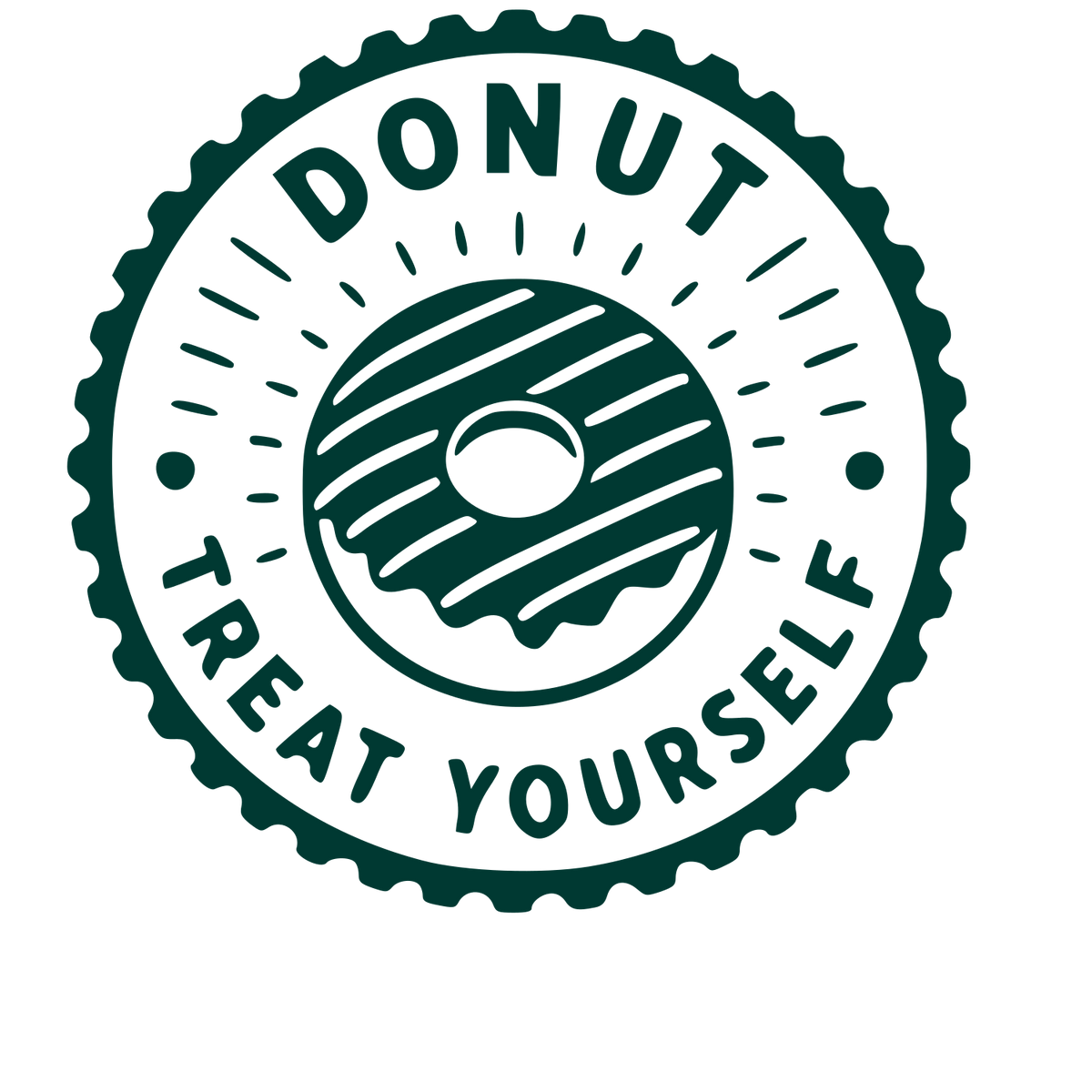 Donut Stamp Badge Logo #003932
