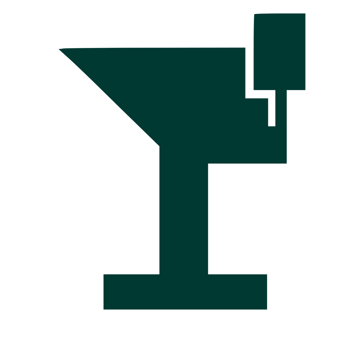 Brutalist Cocktail Glass Logo #003932