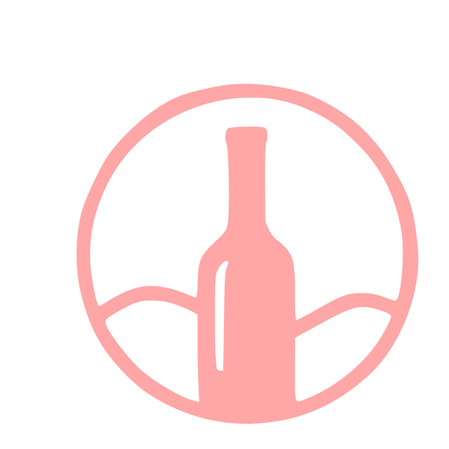 Wine Bottle Circle Logo #ffa6a6