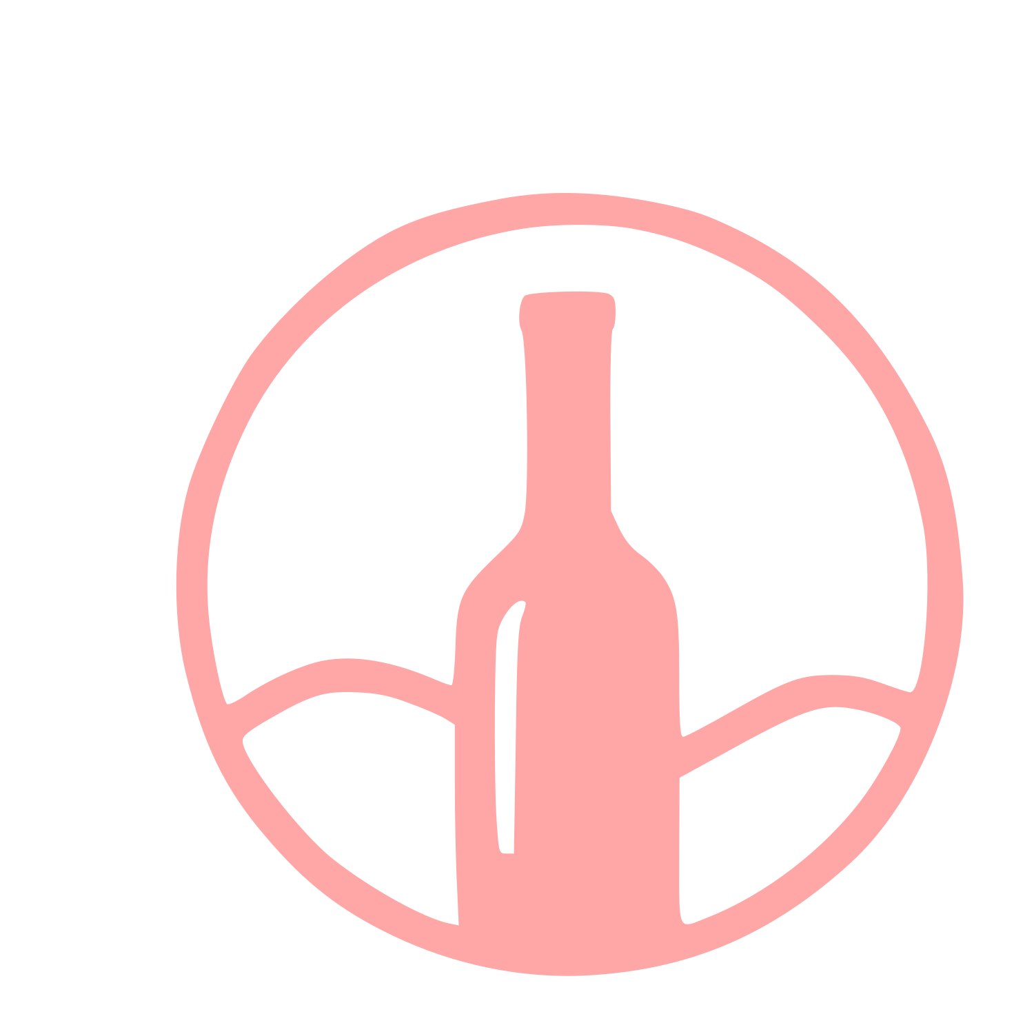 Wine Bottle Circle Logo #ffa6a6