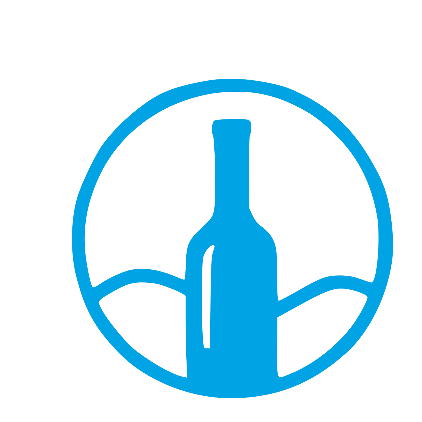 Wine Bottle Circle Logo #00a3e4