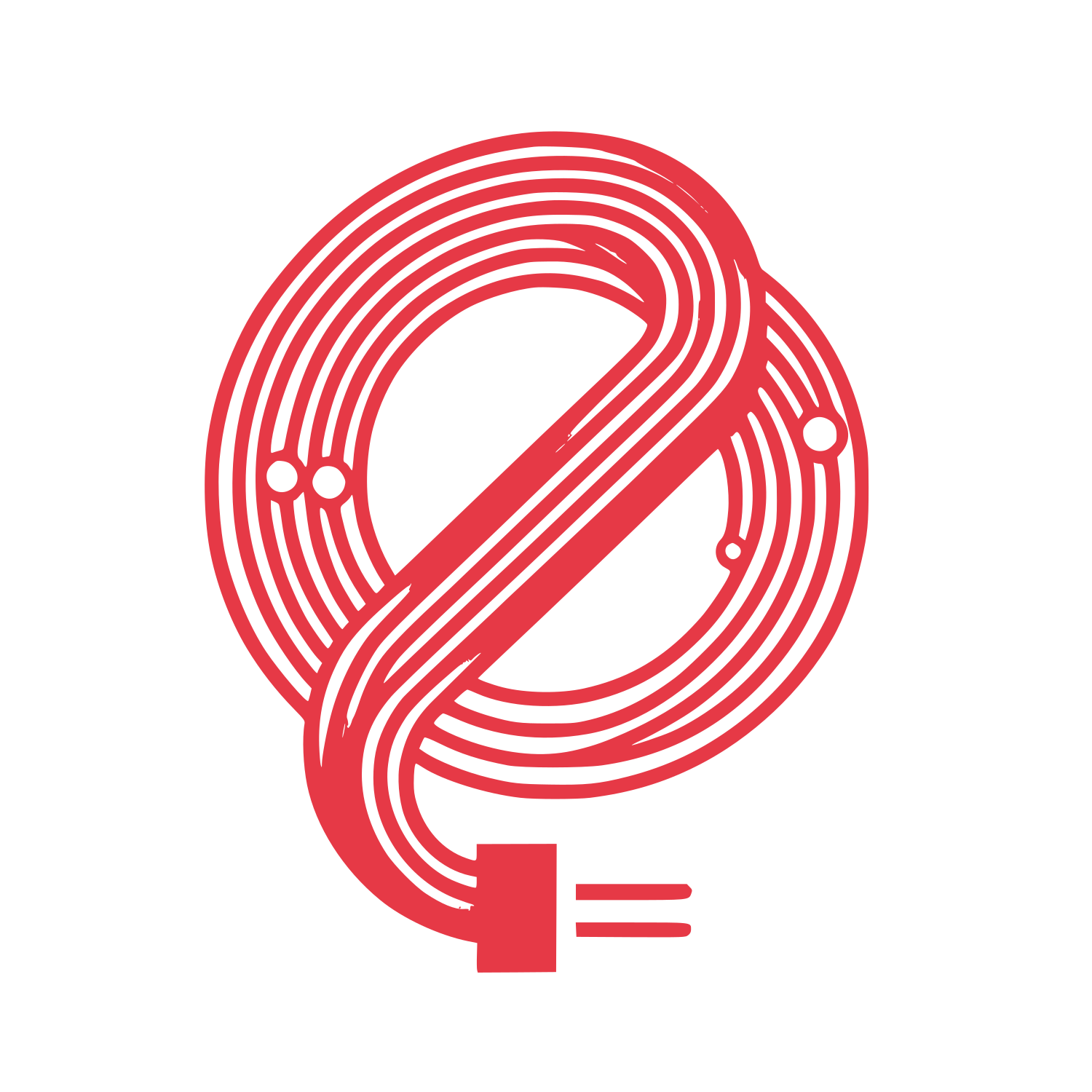 Infinity Lines Cable Plug Circle Logo #E63946