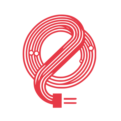 Infinity Lines Cable Plug Circle Logo #E63946