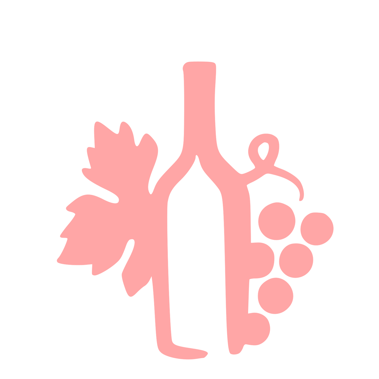 Wine Bottle Grapes Logo #ffa6a6