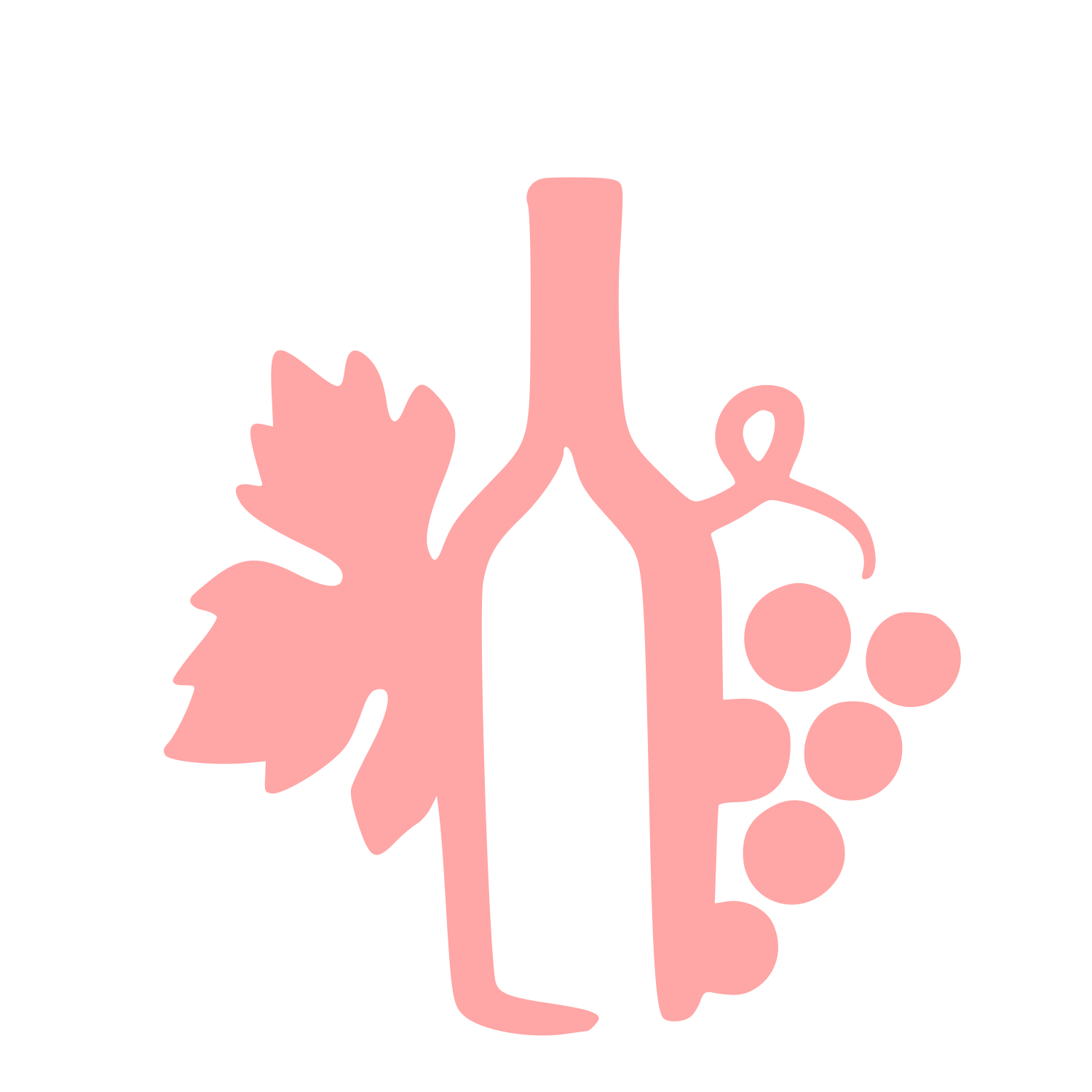 Wine Bottle Grapes Logo #ffa6a6