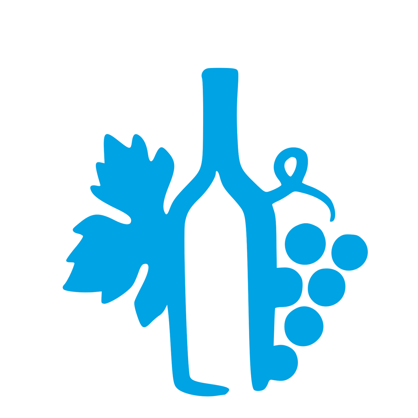 Wine Bottle Grapes Logo #00a3e4