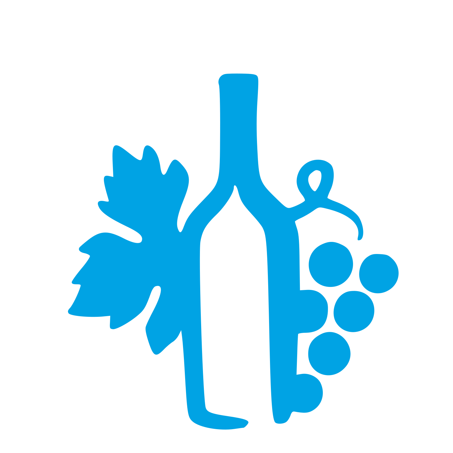 Wine Bottle Grapes Logo #00a3e4