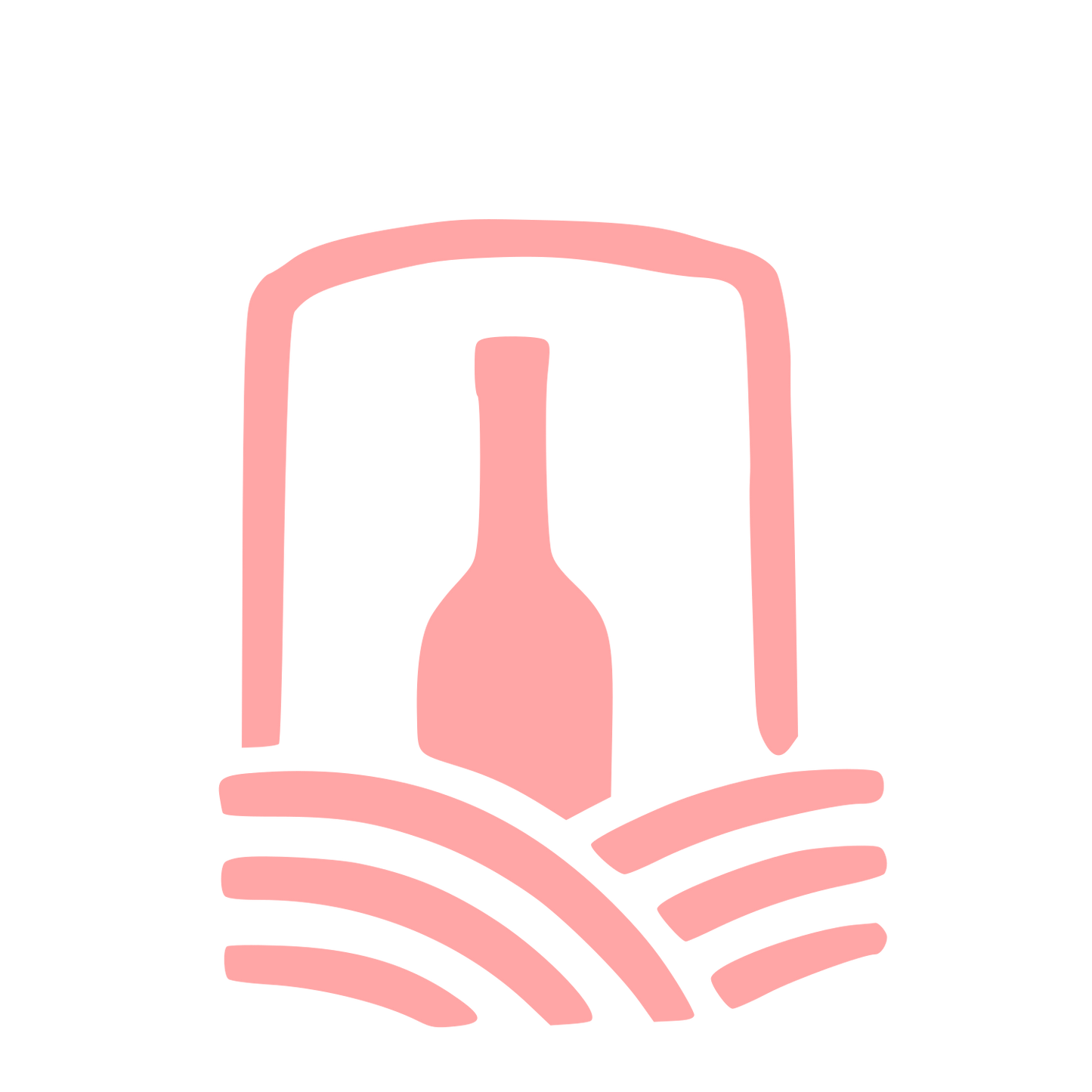 Hand-Drawn Wine Bottle Logo #ffa6a6