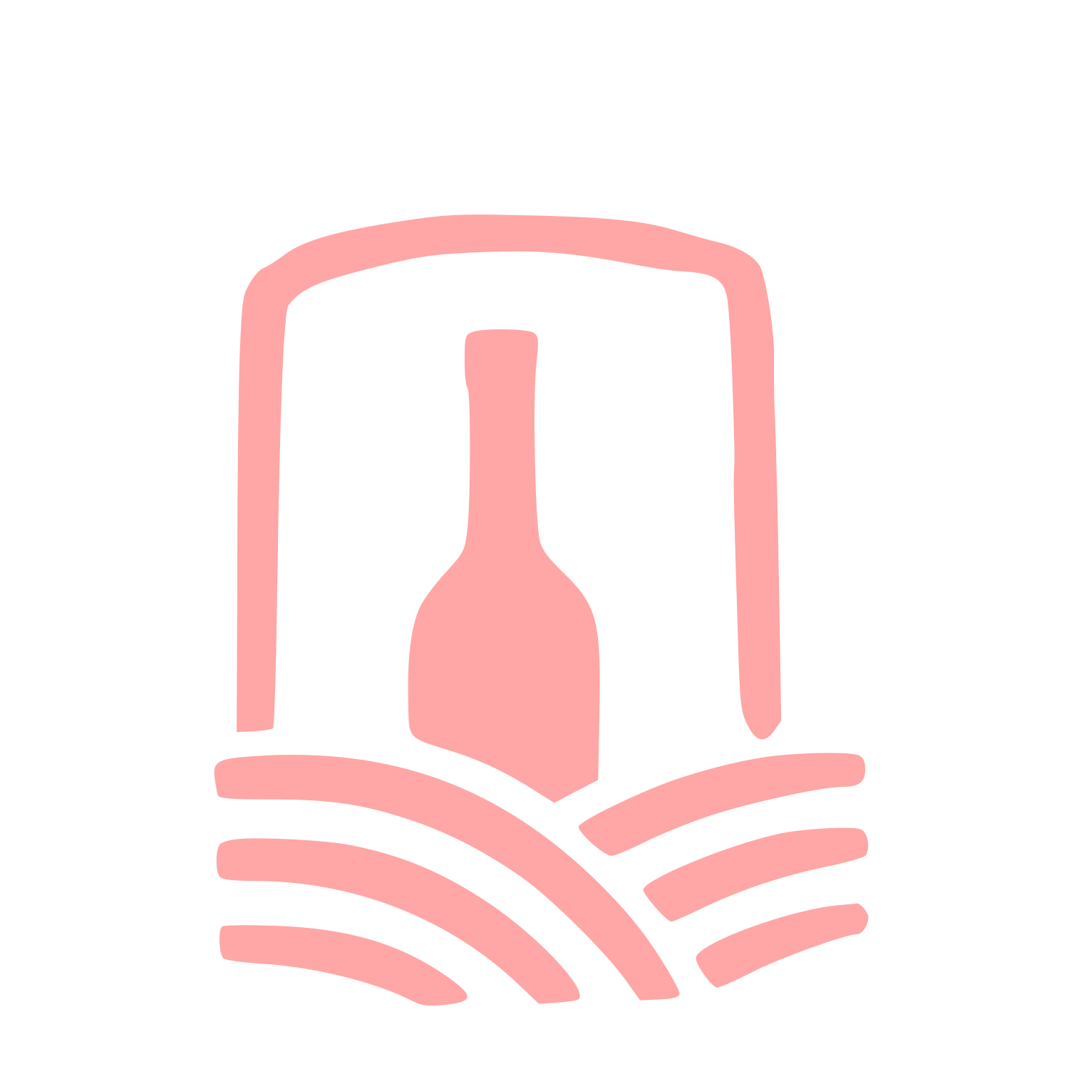 Hand-Drawn Wine Bottle Logo #ffa6a6