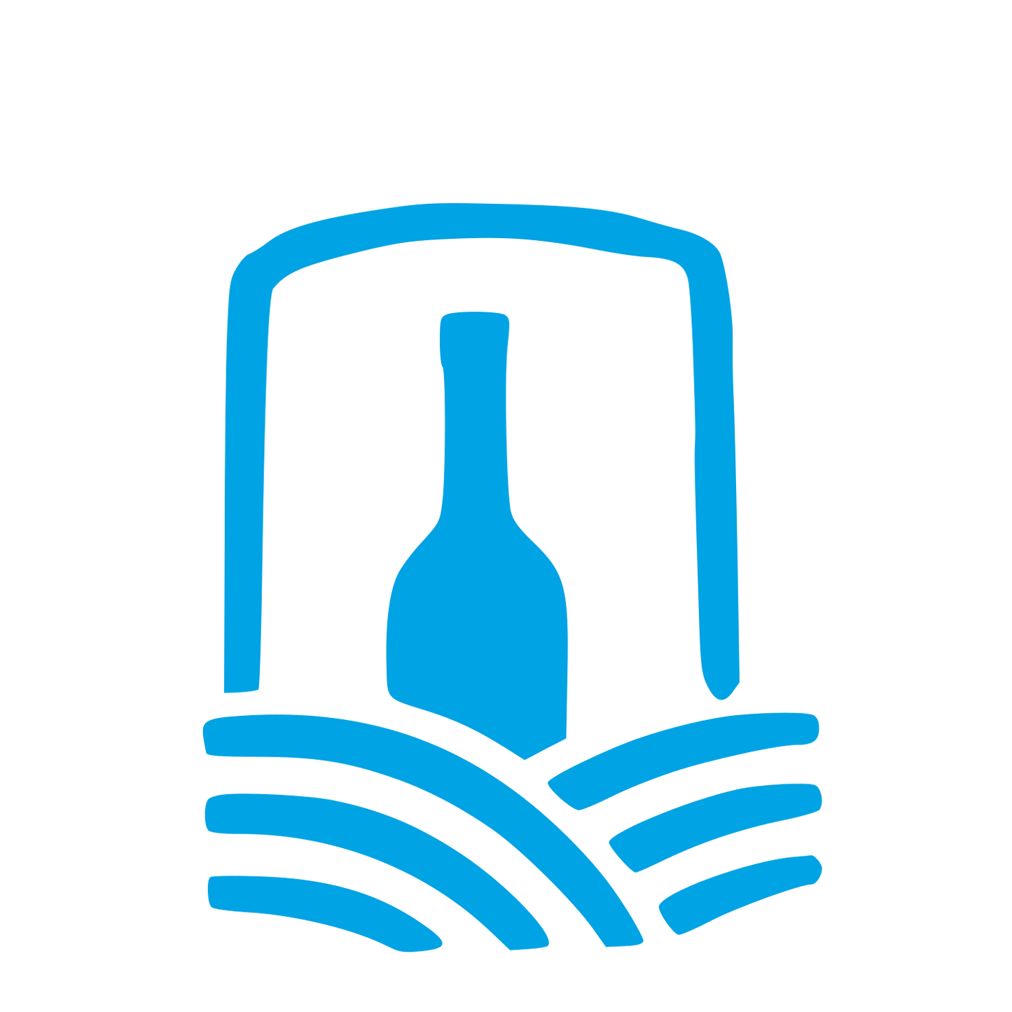 Hand-Drawn Wine Bottle Logo #00a3e4