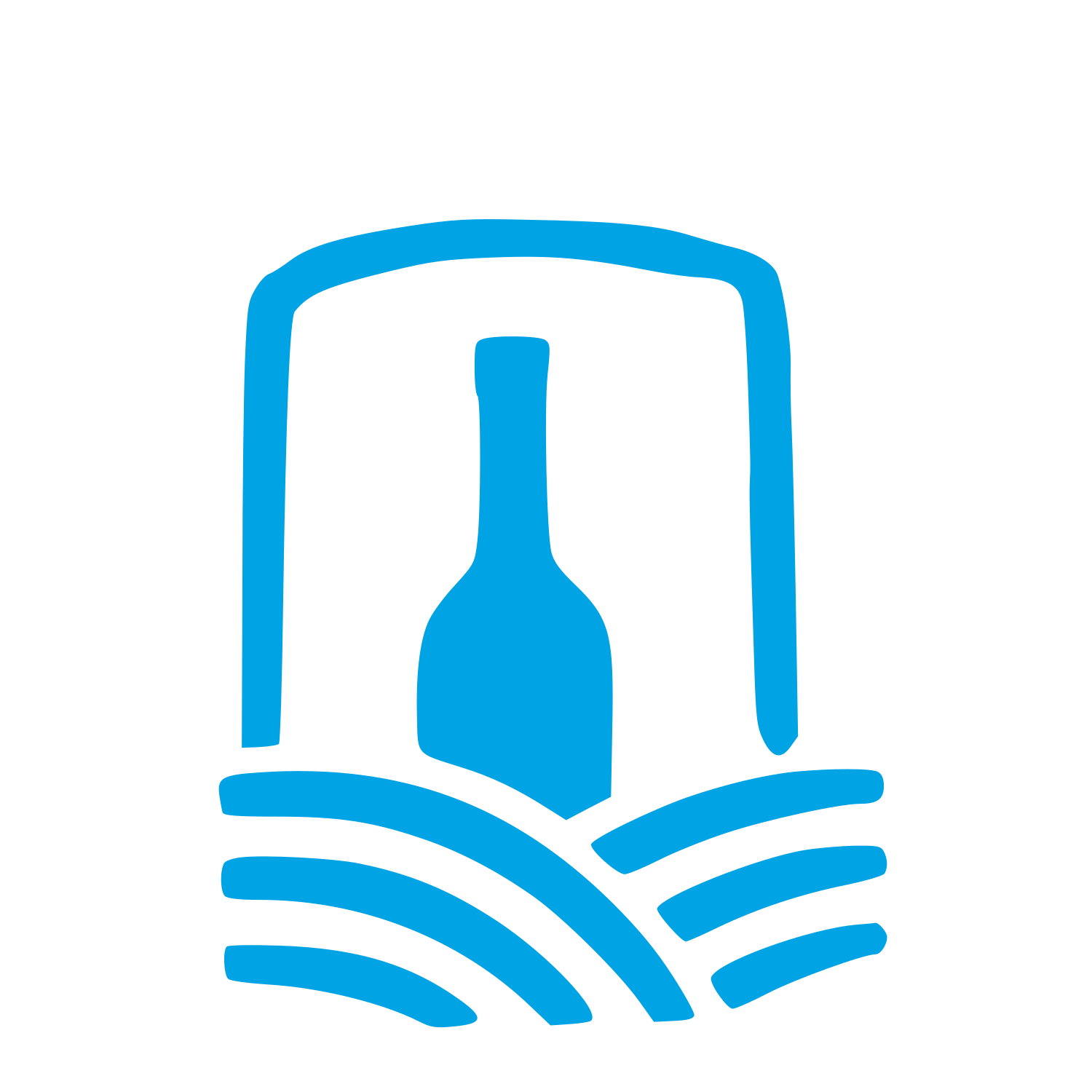 Hand-Drawn Wine Bottle Logo #00a3e4