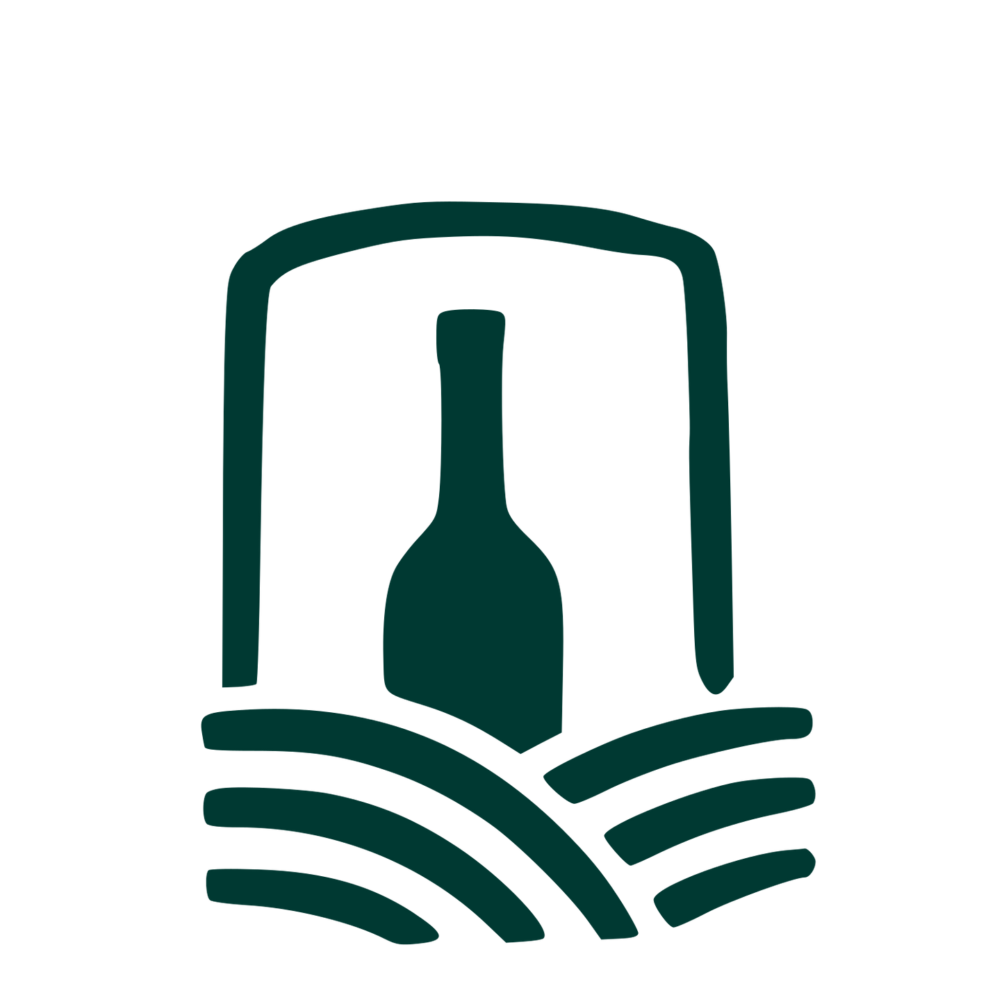 Hand-Drawn Wine Bottle Logo #003932