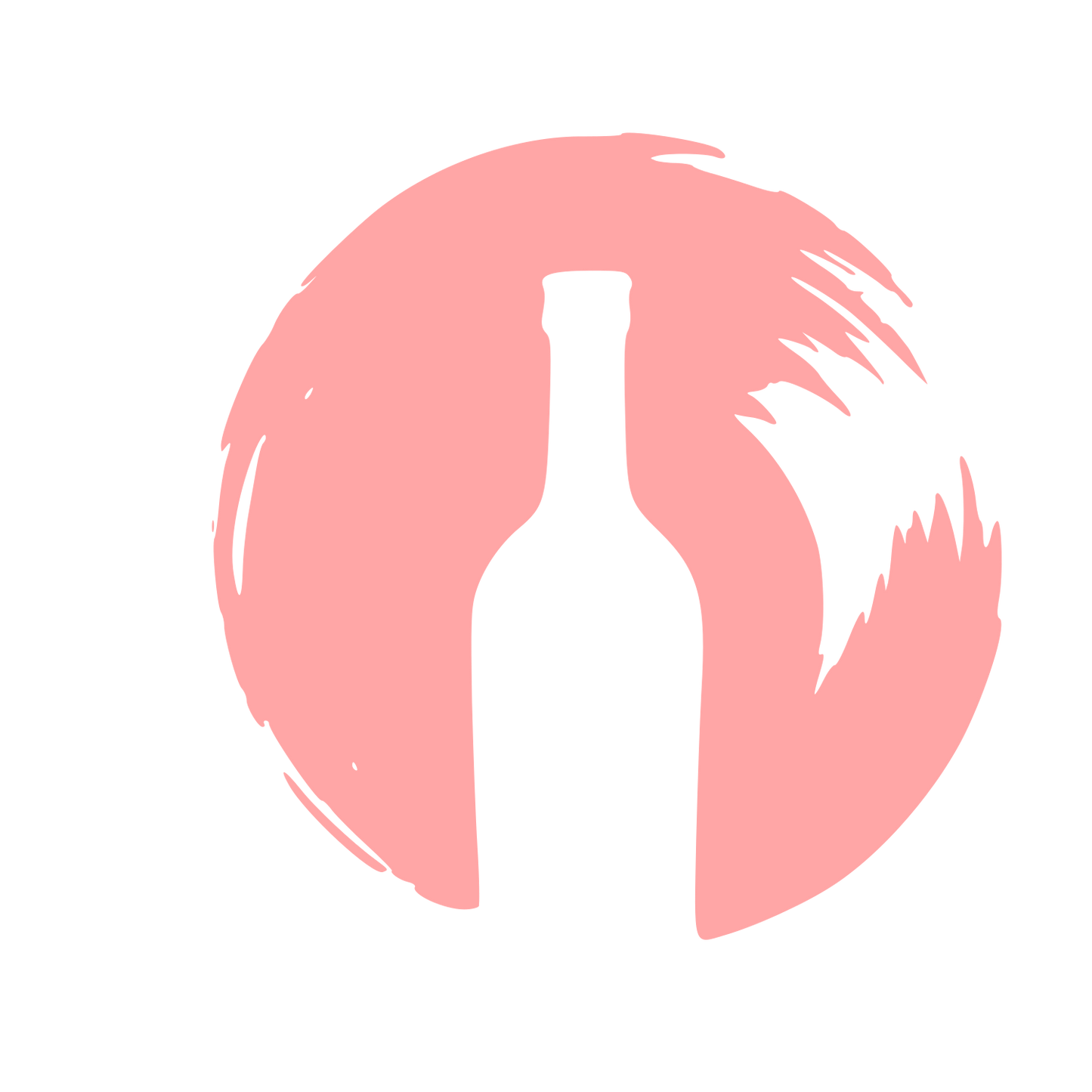 Hand-Drawn Wine Bottle Logo #ffa6a6