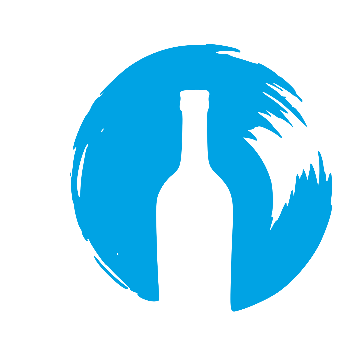 Hand-Drawn Wine Bottle Logo #00a3e4