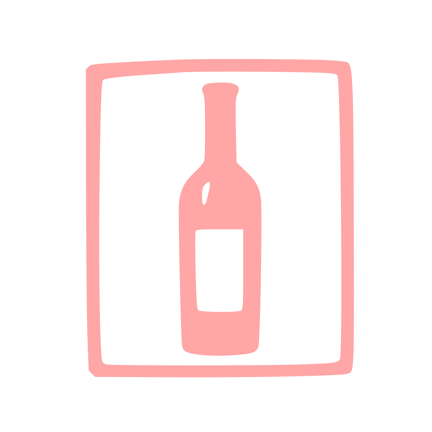 Hand-Drawn Wine Bottle Logo #ffa6a6