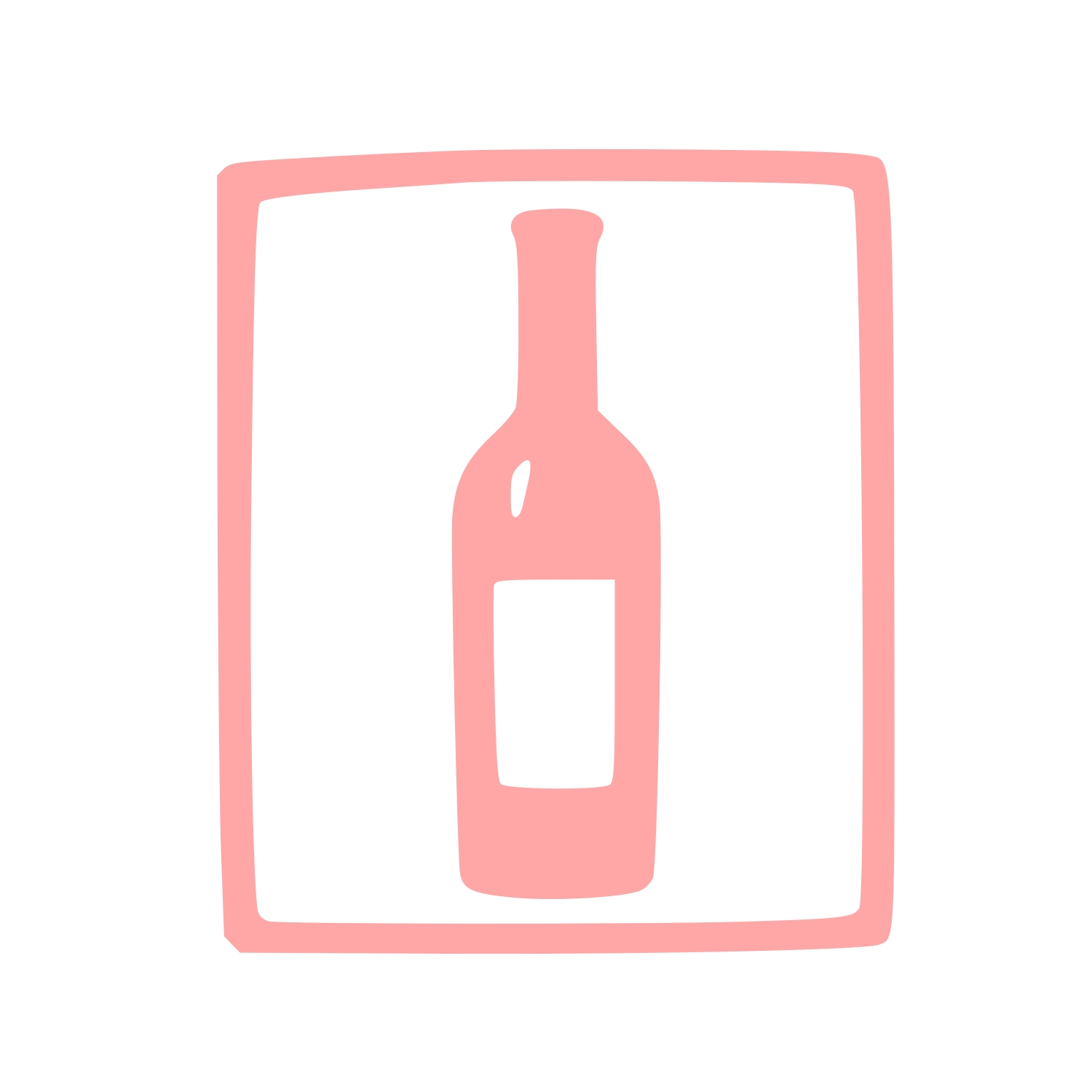 Hand-Drawn Wine Bottle Logo #ffa6a6