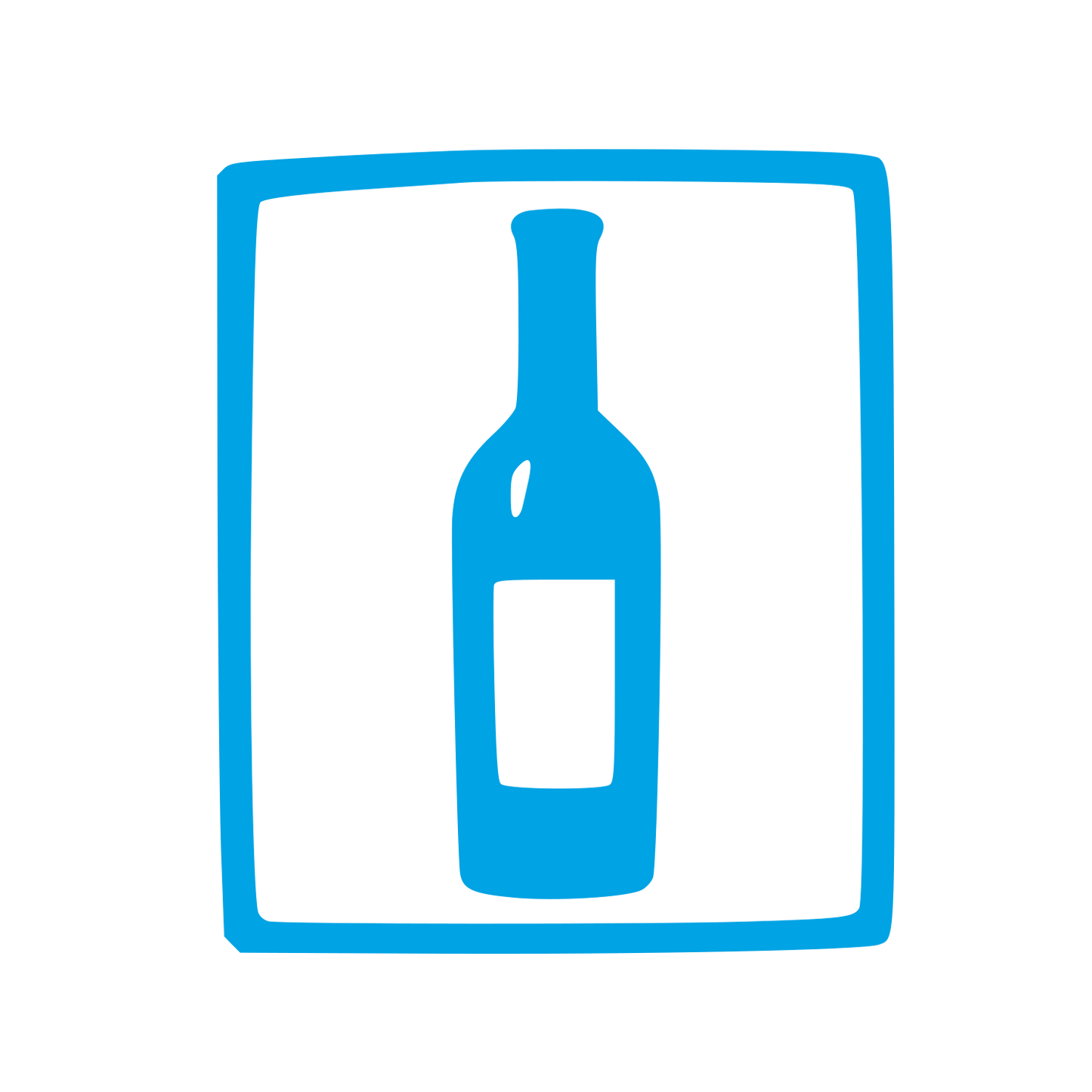 Hand-Drawn Wine Bottle Logo #00a3e4